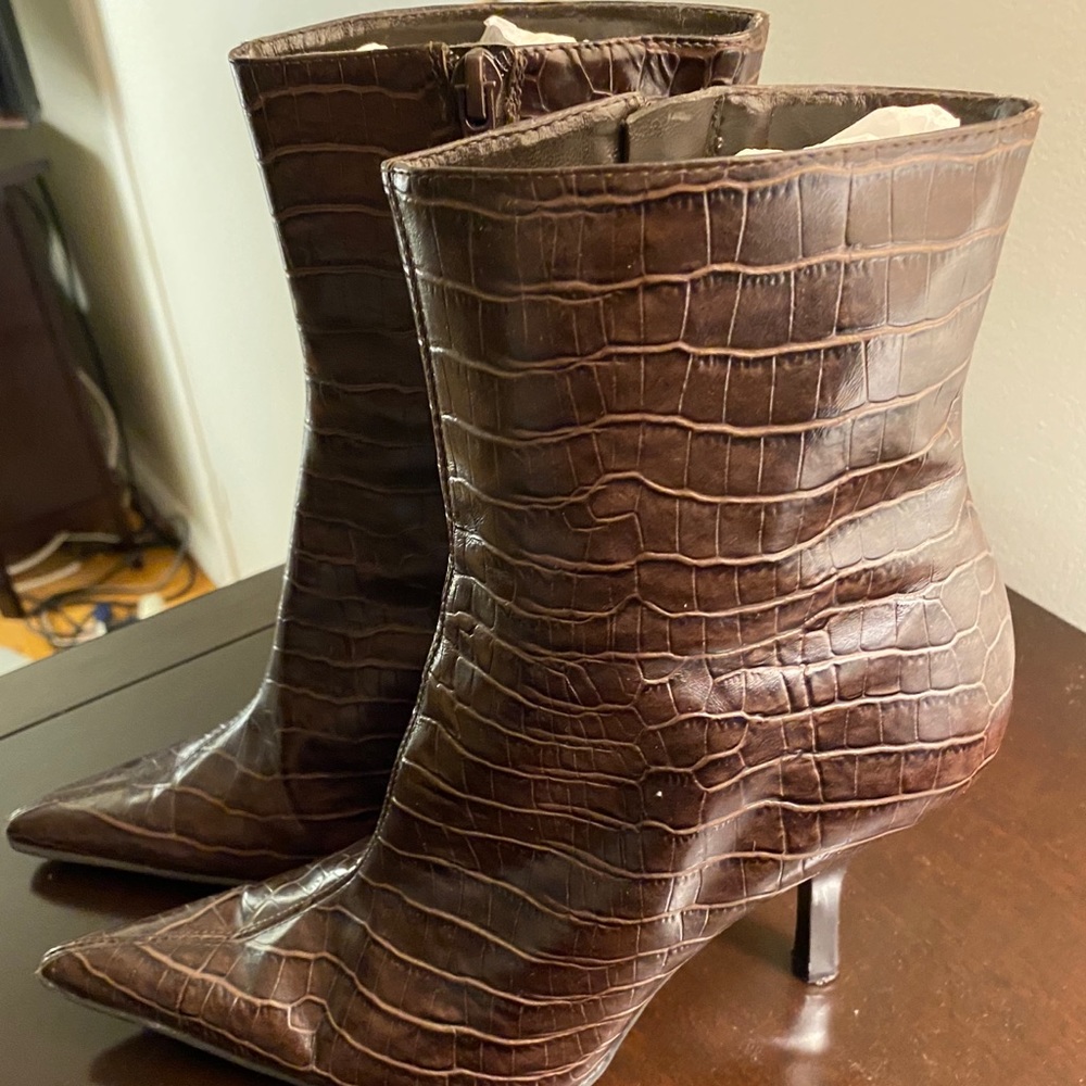 Nine West Snake Skin Mid-Calf Boots